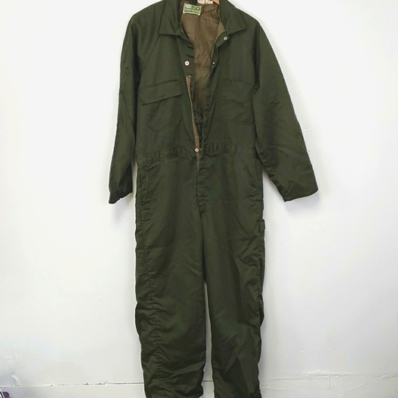 Sears Other - Vintage Sears Insulated Work Shop Coverall Overalls Olive 44R Chest 52 waist 42